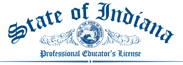 Indiana Teacher's License Logo